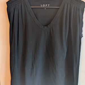LOFT Elegant Black Sleeveless Blouse